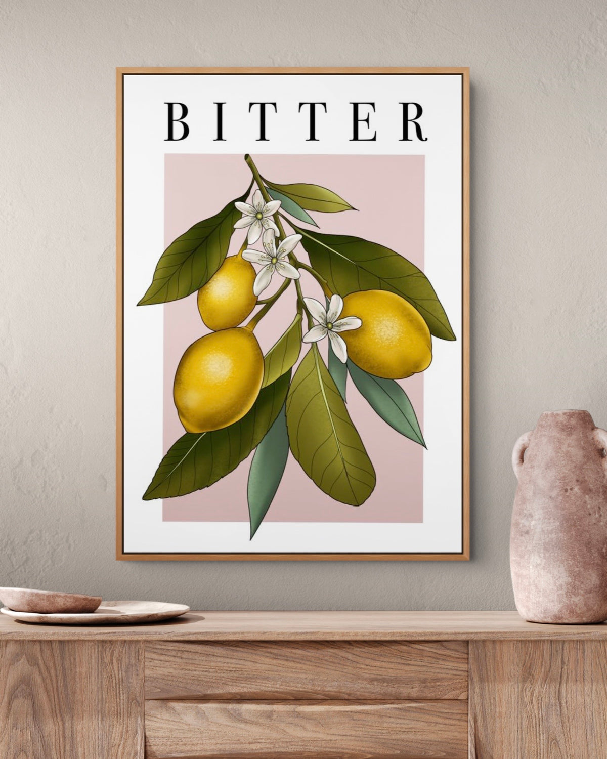 Bitter Lemon Botanical Fruit Illustration