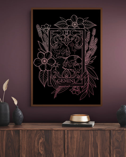 Gemini Zodiac Tarot Card Illustration