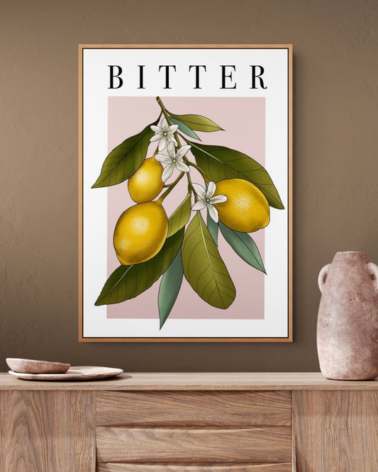 Bitter Lemon Botanical Fruit Illustration