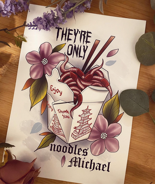 Lost Boys Horror Tattoo Style Print Illustration