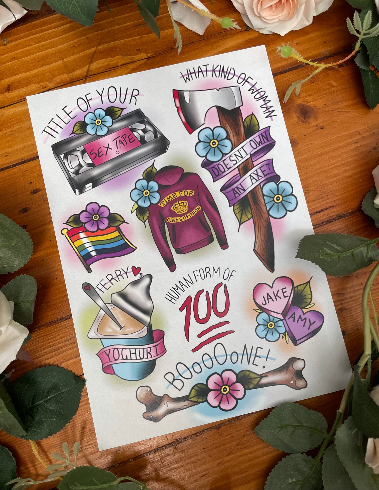 Brooklyn 99 Tattoo Style Print TV Illustration