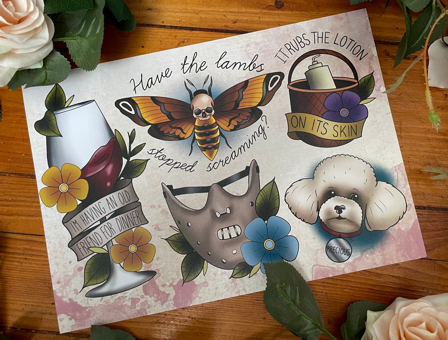 Silence of the Lambs Tattoo Style Print