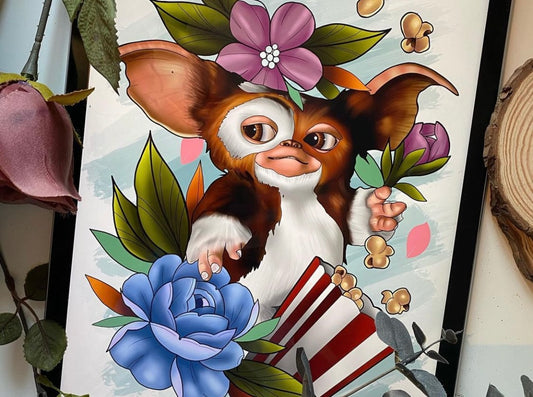Gizmo and Stripe Gremlins Tattoo Style Prints