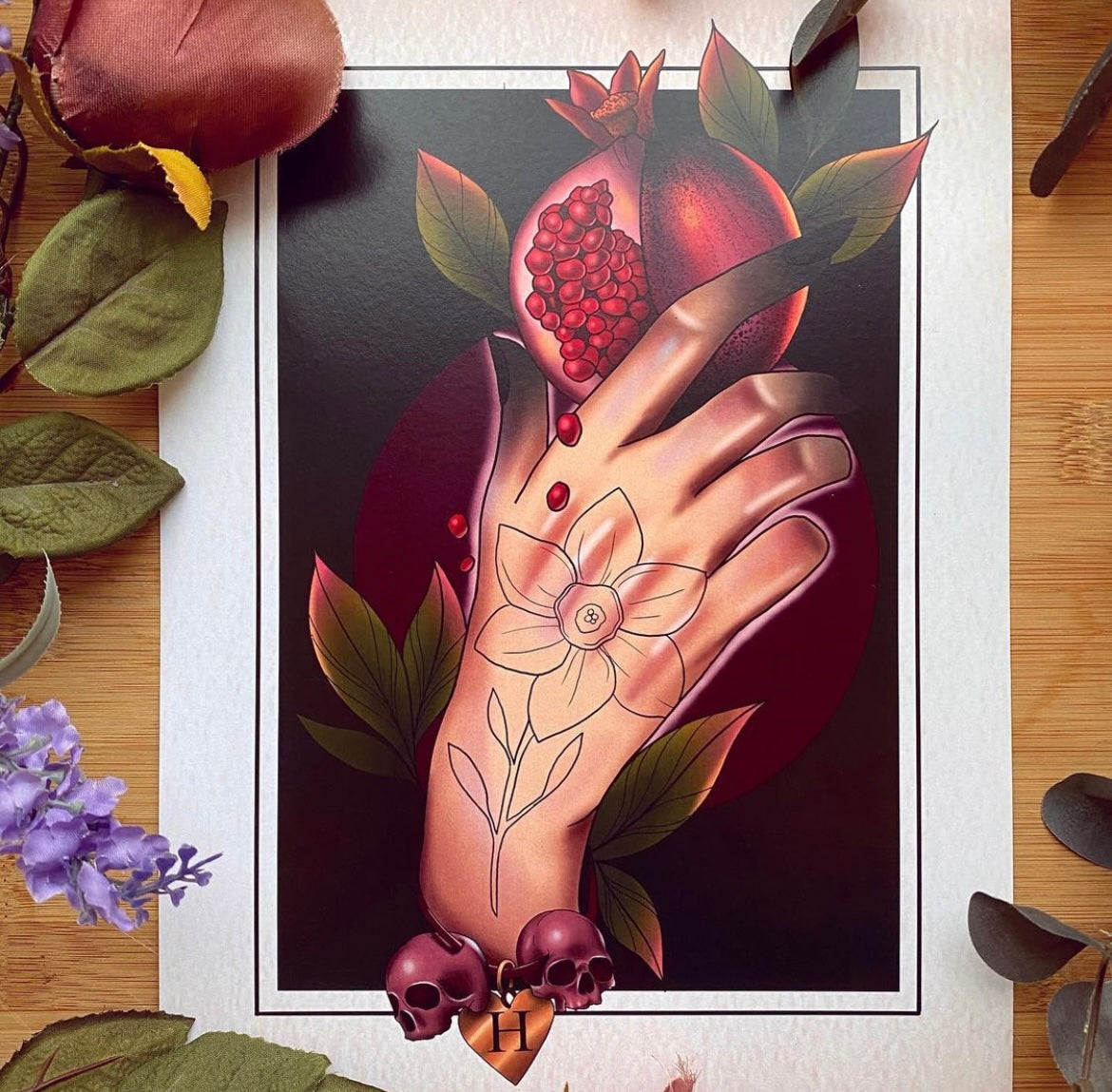 Tattoo Style Greek Statue and Mythology Prints Persephone