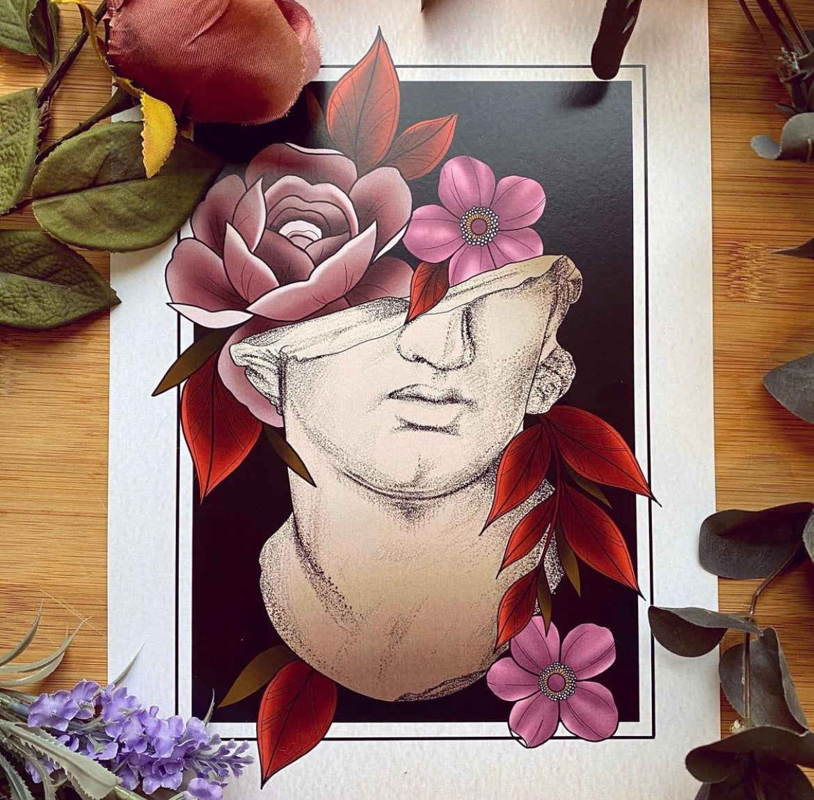 Tattoo Style Greek Statue and Mythology Prints Persephone