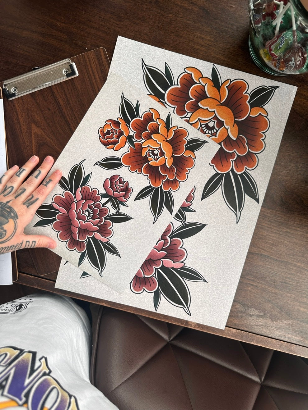 Traditional Tattoo Style Peony Illustration
