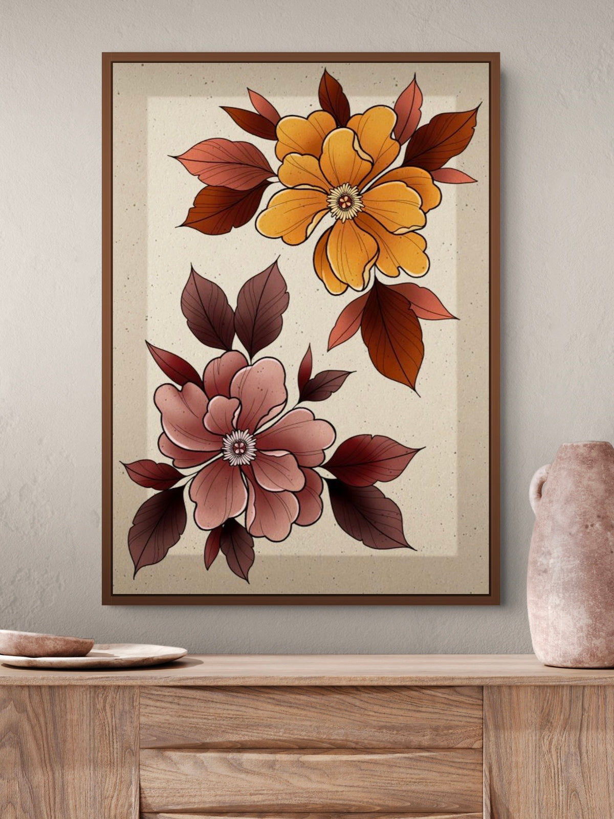 Traditional Tattoo Flower Illustration