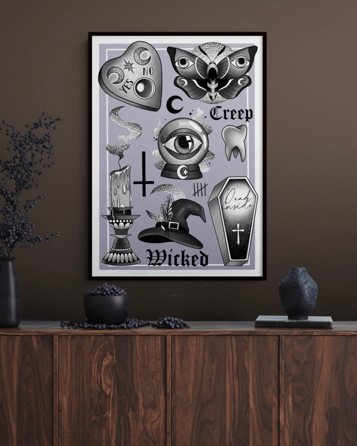 Halloween Tattoo Spooky Flash Sheet