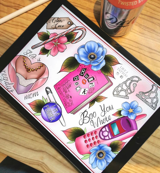 Mean Girls Tattoo Style Print