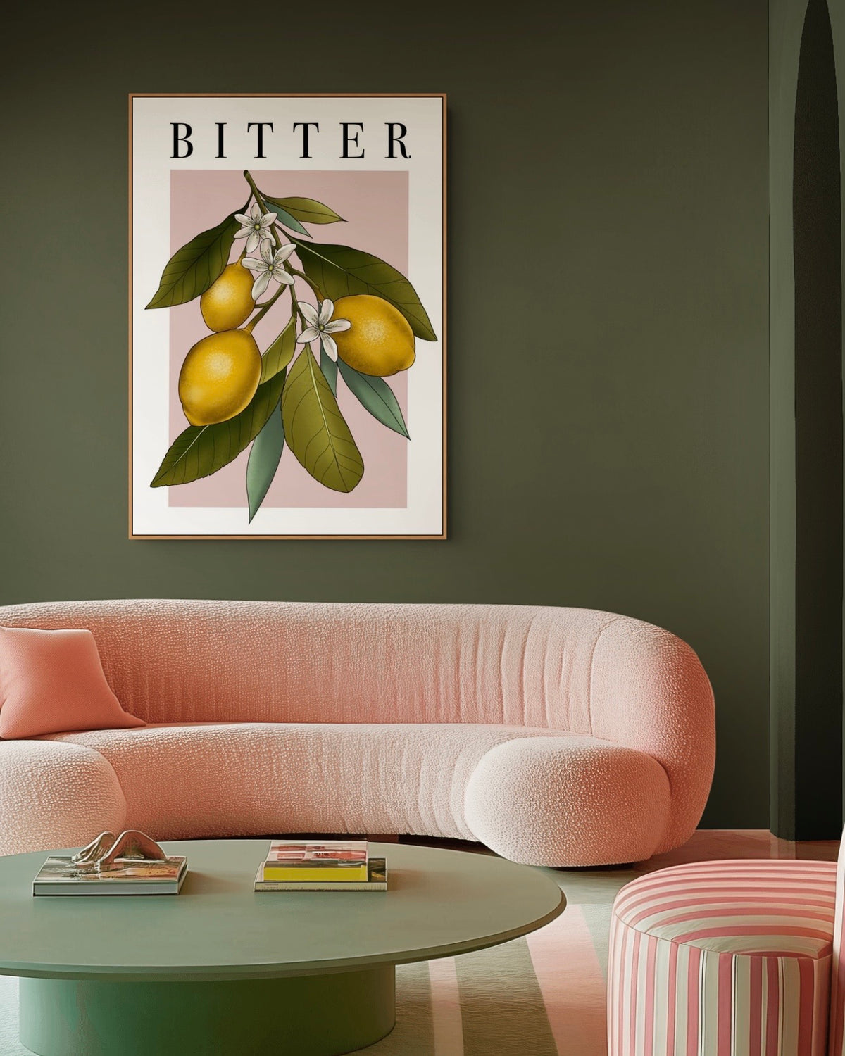 Bitter Lemon Botanical Fruit Illustration