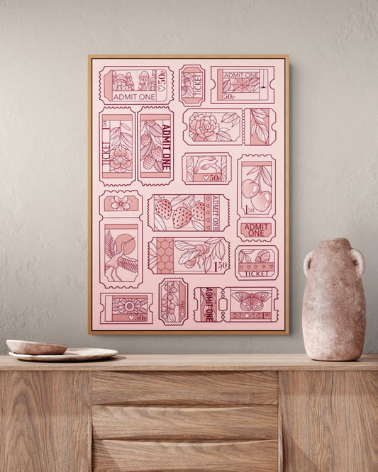 Cute Old Fashioned Ticket Tattoo Style Sheet