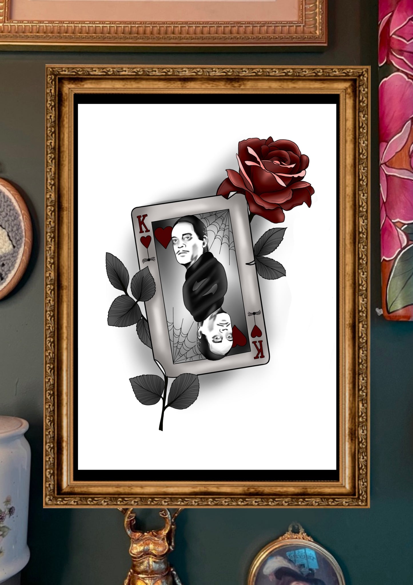 Gomez and Morticia Adams Playing Card Adams Family Prints