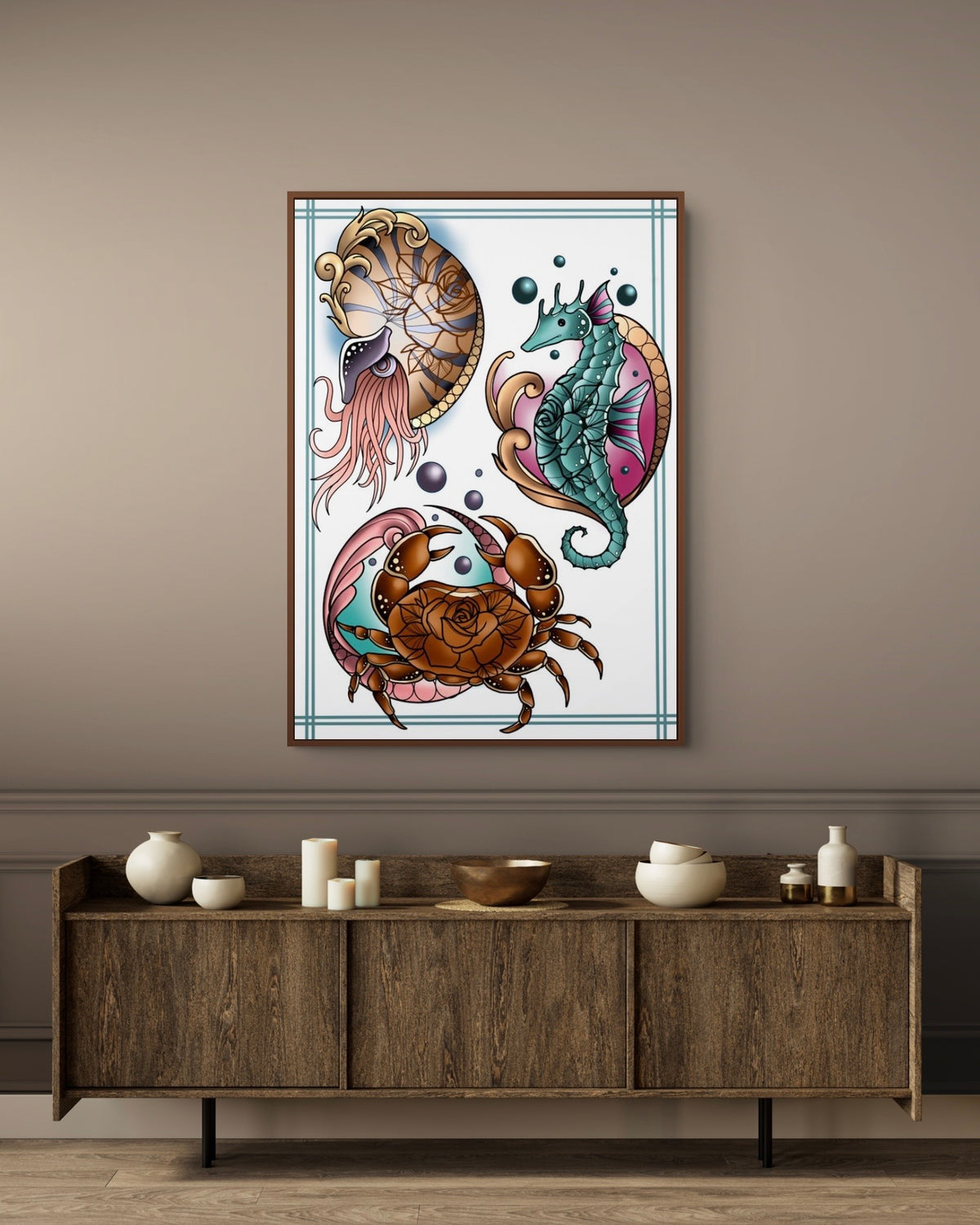 Tattoo Style Sea Creatures Flash Sheet