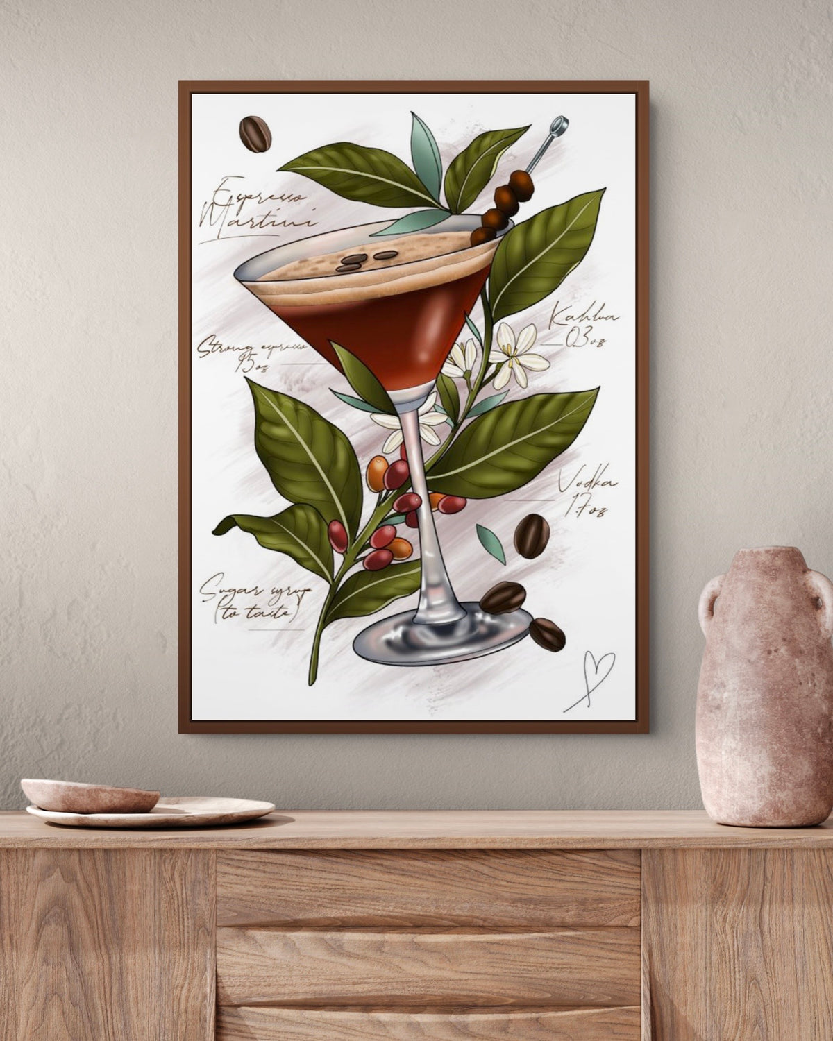 Espresso Martini Cocktail Lover Tattoo Style Print