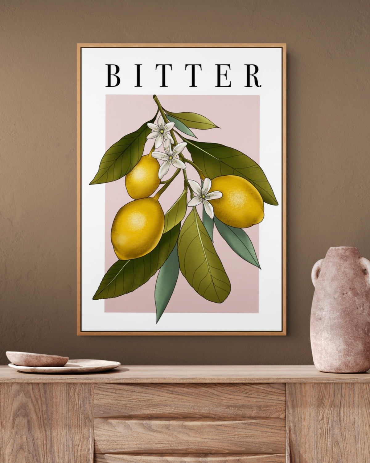 Bitter Lemon Botanical Fruit Illustration