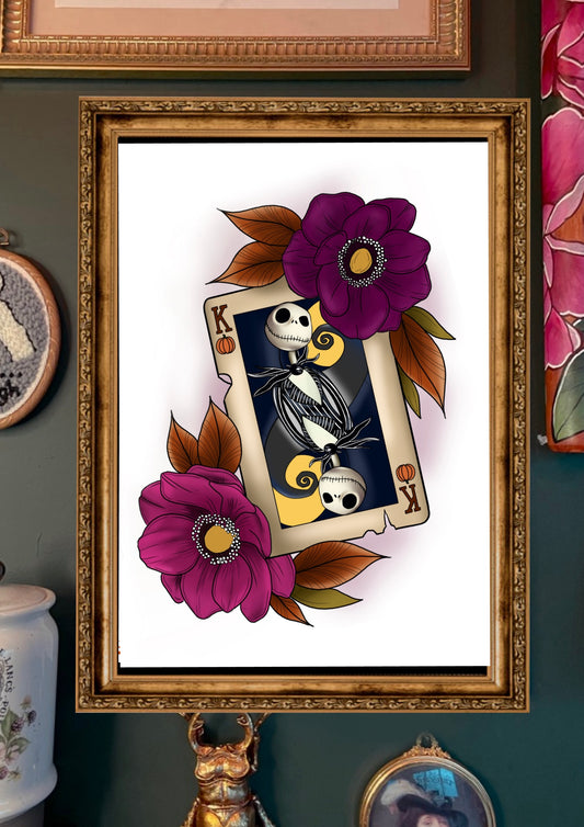 Jack and Sally Playing Card Nightmare before Christmas Prints