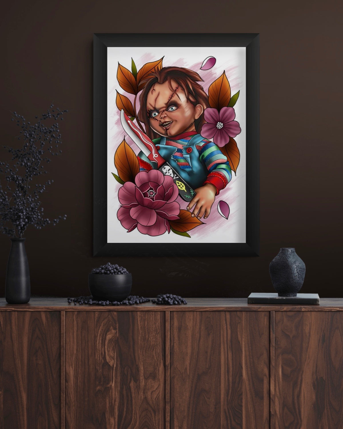 Chucky and Bride of Chucky Tattoo Style Prints