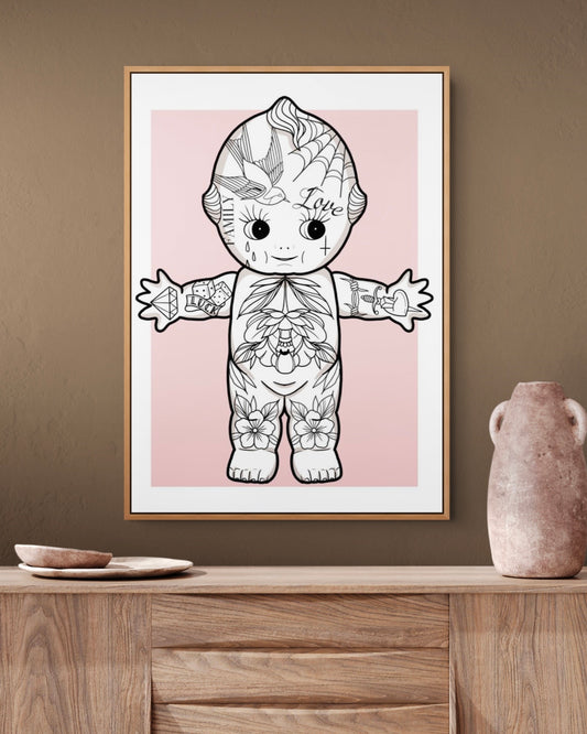 Traditional Kewpie Tattoo llustration