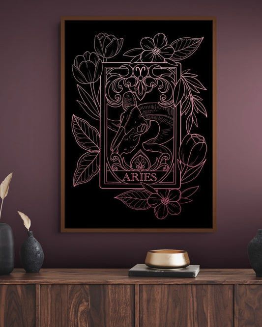 Aries Zodiac Tarot Card Illustration